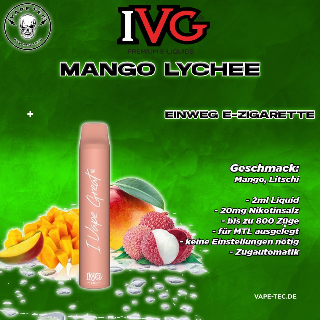 IVG BAR Einweg E-Zigarette Mango Lychee 20mg