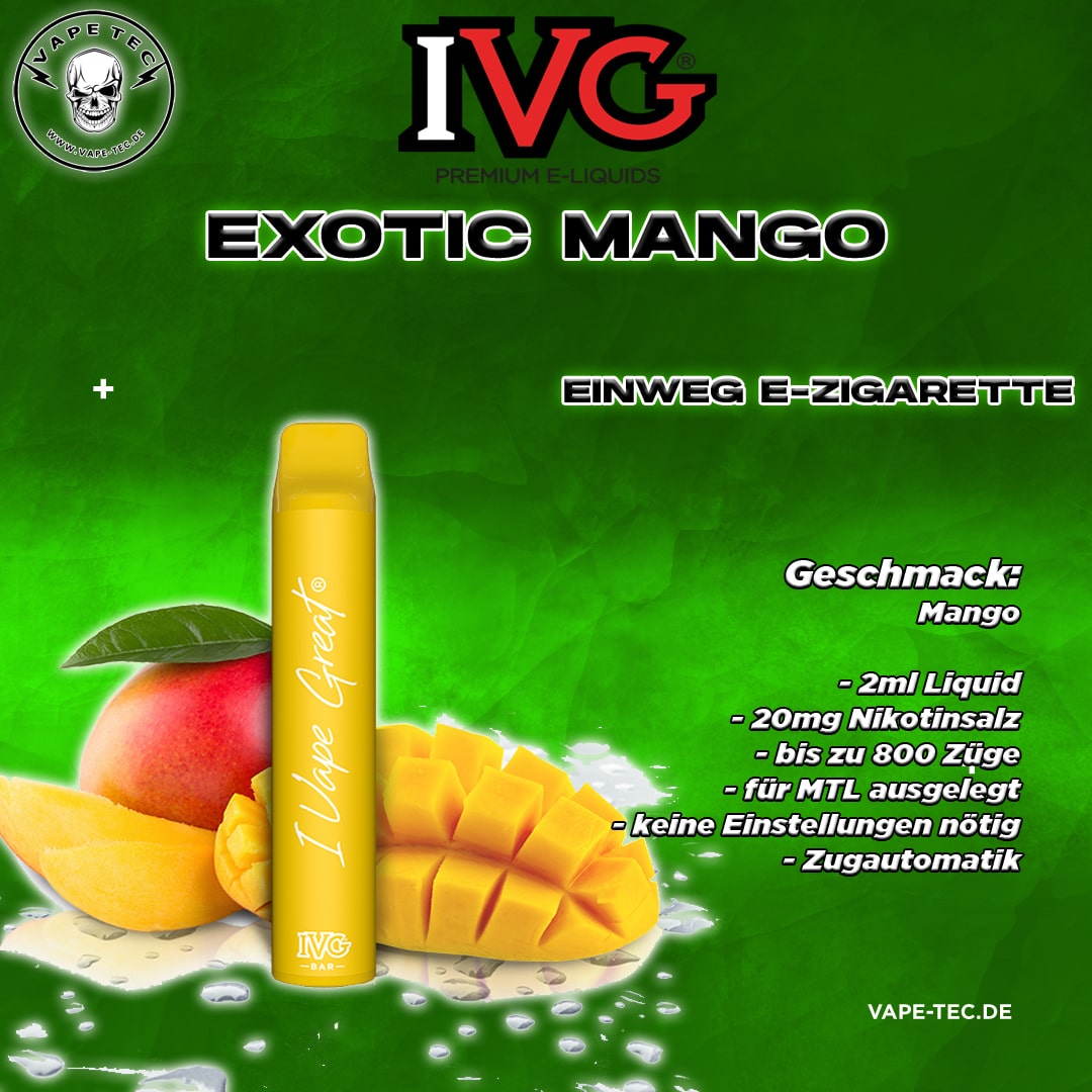 IVG BAR Einweg E-Zigarette Exotic Mango 20mg