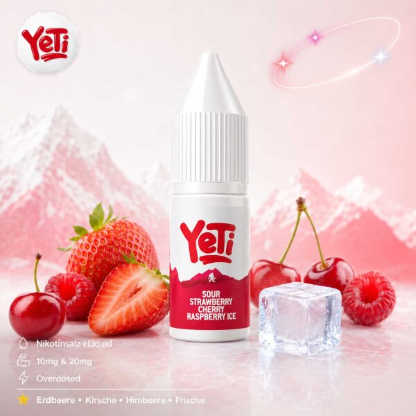 Yeti Summit Strawberry Cherry Raspberry Ice Nikotinsalz Liquid 10 ml