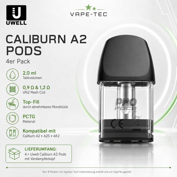 Uwell Caliburn A2 Pods mit Coil