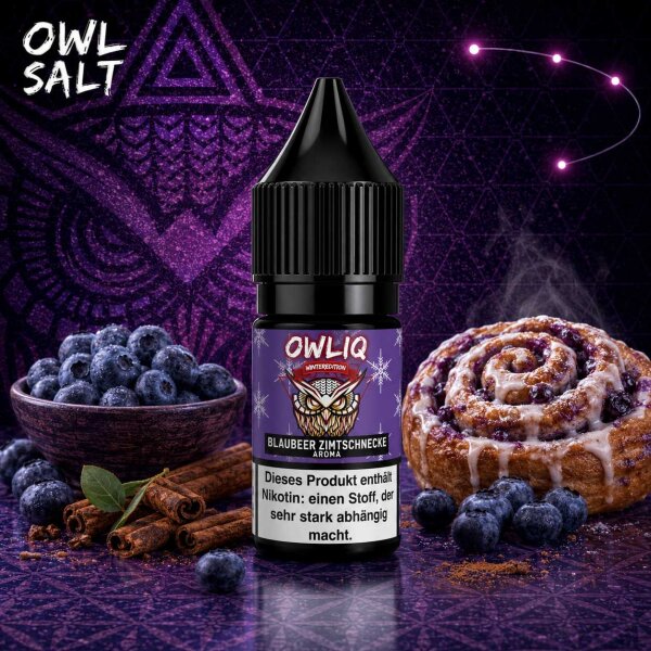 OWLIQ Blaubeer Zimtschnecke - Nikotinsalz eLiquid 10ml