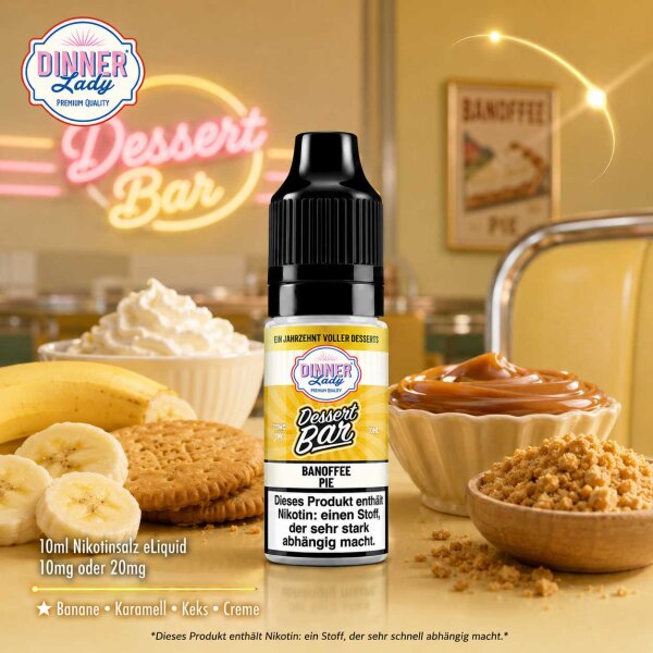 Dinner Lady Banoffee Pie NicSalt Liquid 10 ml