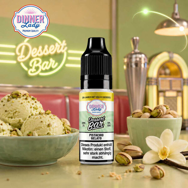 Dinner Lady Pistachio Gelato NicSalt Liquid 10 ml 20mg