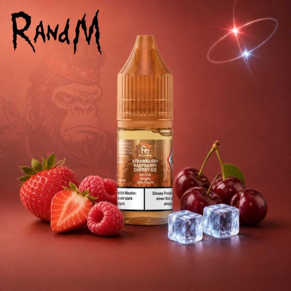 RandM Tornado Strawberry Raspberry Cherry Ice - Nikotinsalz eLiquid 10ml